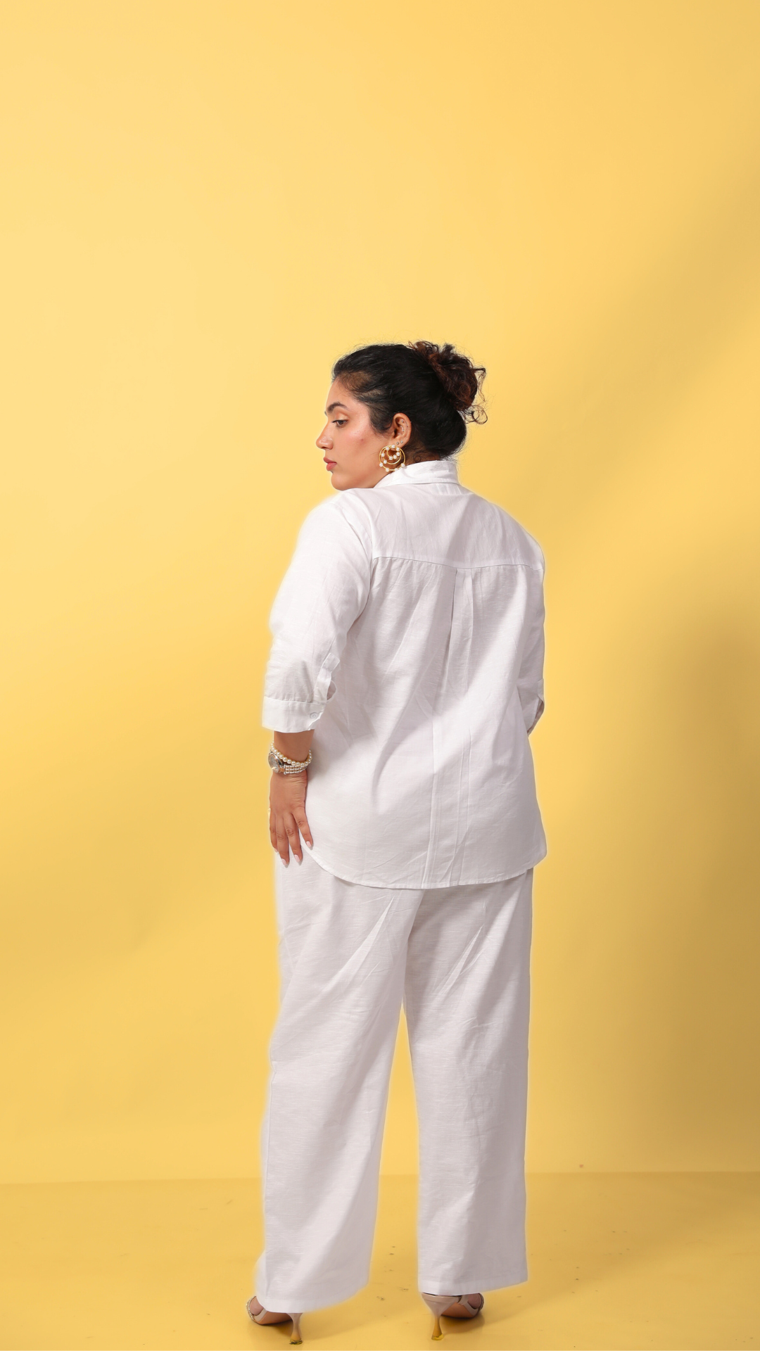 Linen Co-ord Set-White