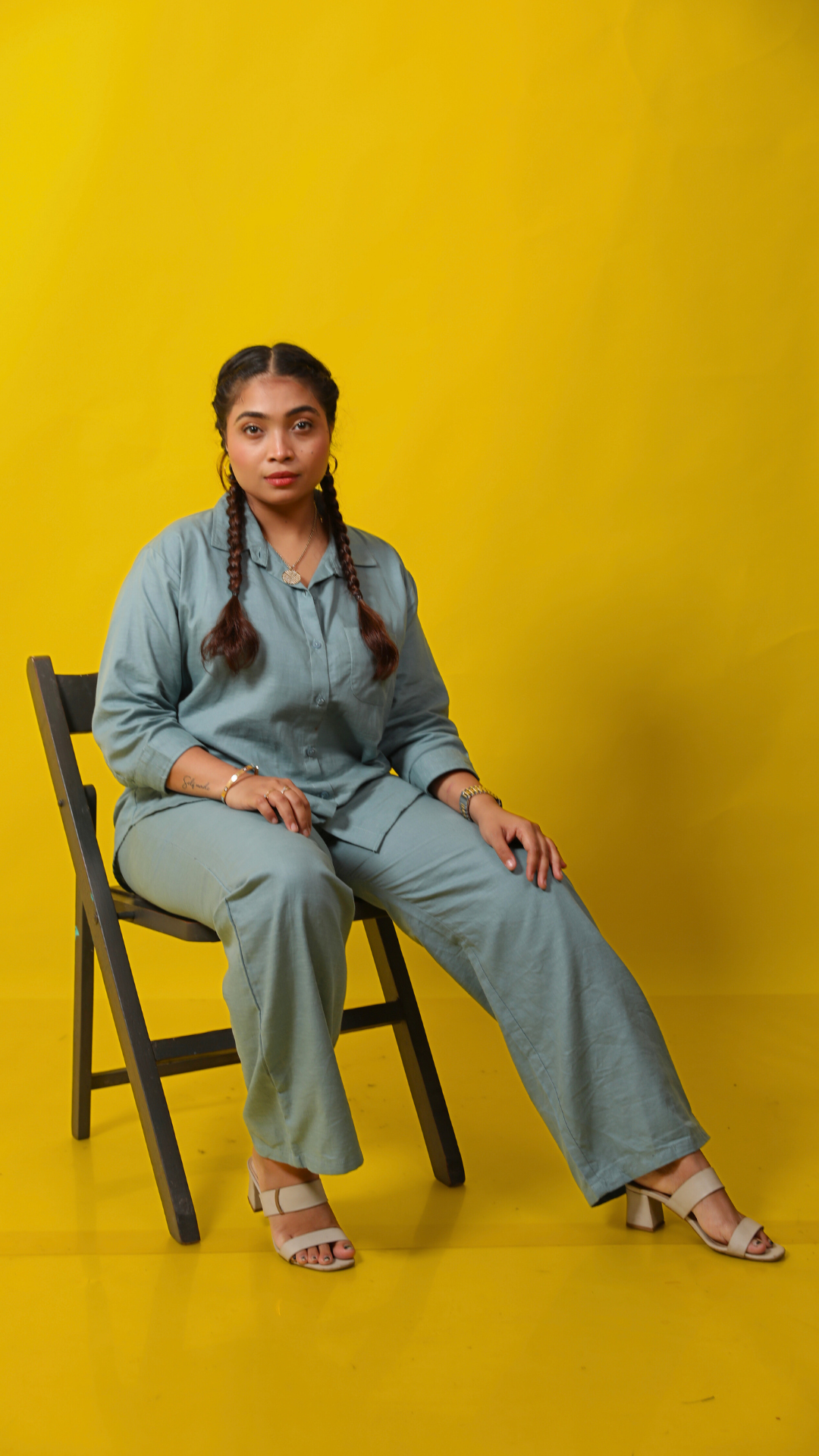 Linen Co-ord Set-Slate grey