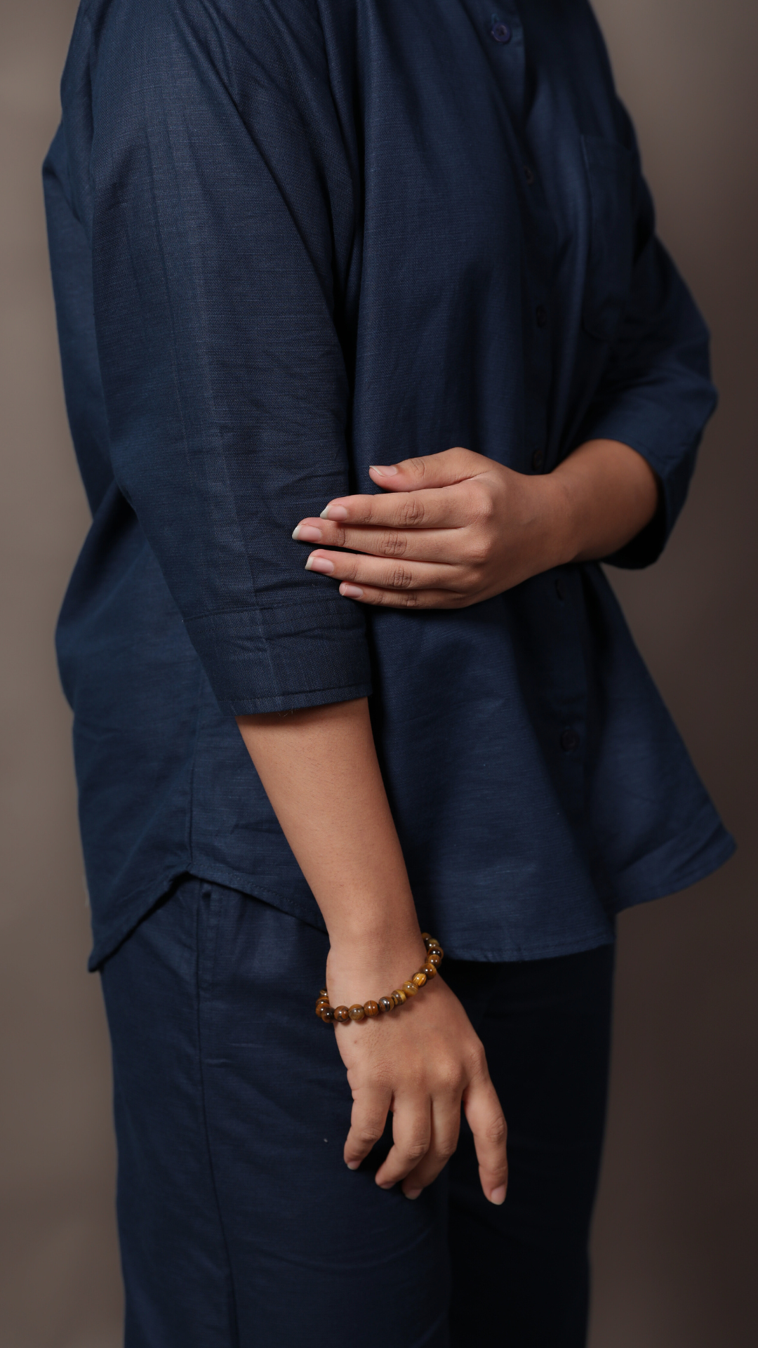 Linen Co-ord Set-Navy Blue