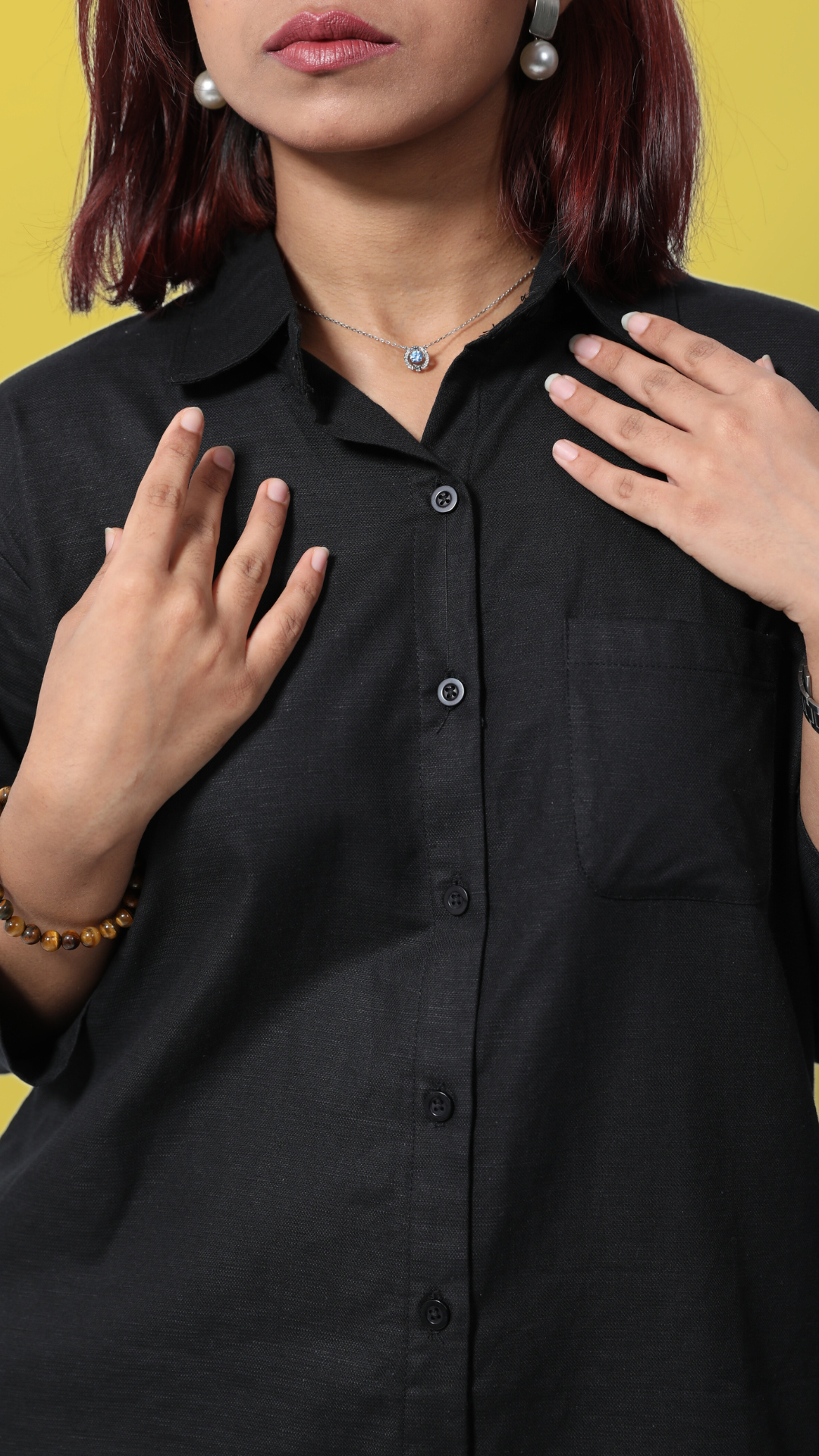 Linen Co-ord Set-Black